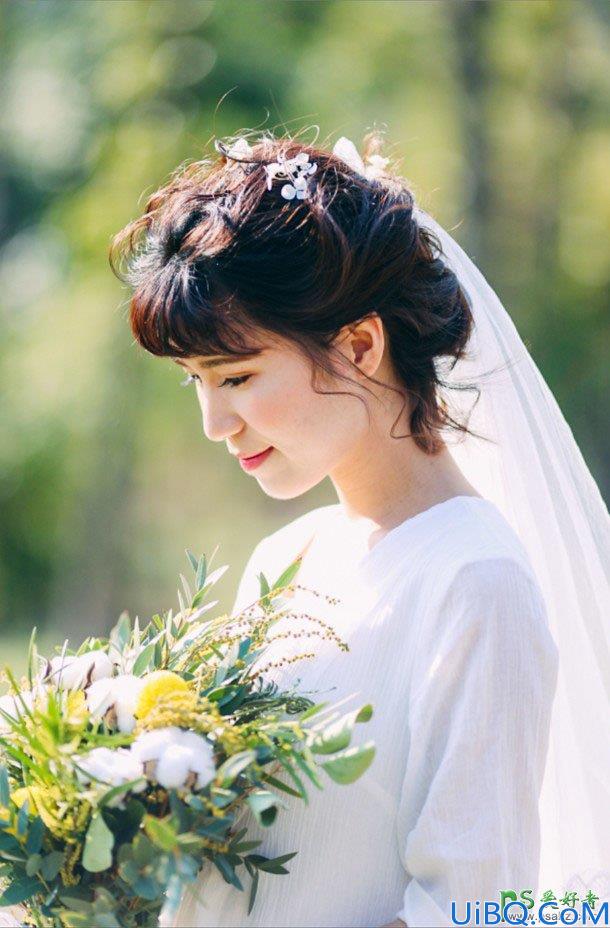 Photoshop婚纱照调色教程：给清纯少女外景婚纱照调出唯美的阿宝色