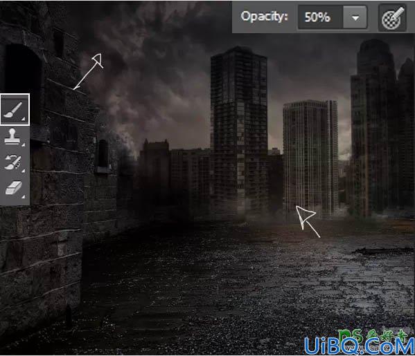 Photoshop合成教程：合成科幻战争电影中的硝烟城市场景特效
