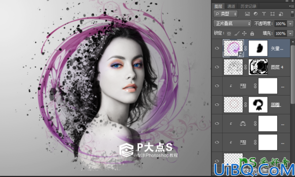 Photoshop创意合成玫瑰纷飞的唯美梦幻女神艺术照