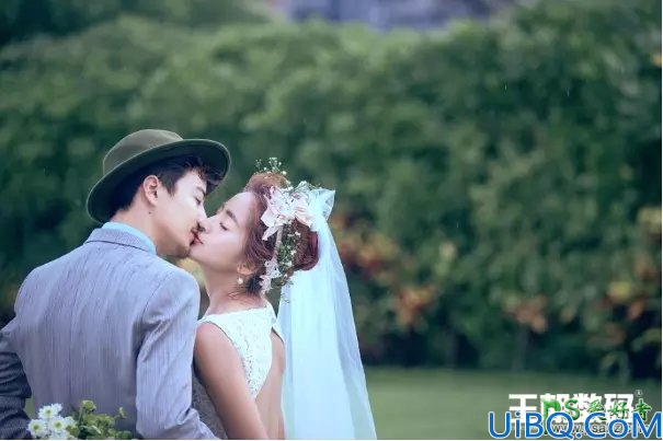Photoshop婚片后期调色教程实例：打造低饱合度日系色彩情侣婚纱艺术照