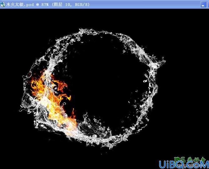 Photoshop合成教程：创意合成一个水火太极图像，非常有气势