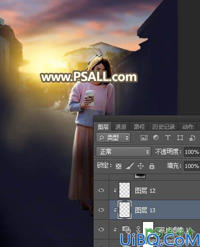 Photoshop调色教程：给清晨农村街道上拍摄的女生照片调出漂亮的逆光效果