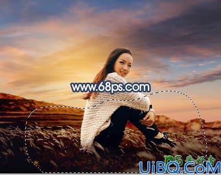 Photoshop给山坡上拍摄的可爱女孩儿外景照片调出唯美的阳光色彩
