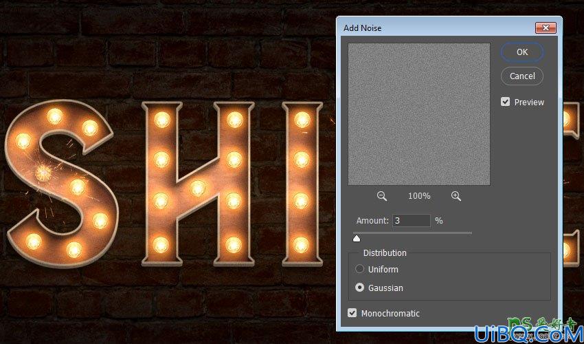 使用Photoshop的3D工具设计灯泡艺术字，漂亮的灯光纹理艺术字体。