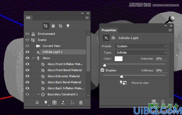 利用photoshop3D工具制作凹凸纹理镜像球效果的艺术文字