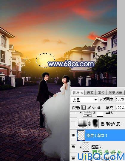 Photoshop婚片调色教程：给外景拍摄的性感美人婚纱艺术照调出唯美的黄色
