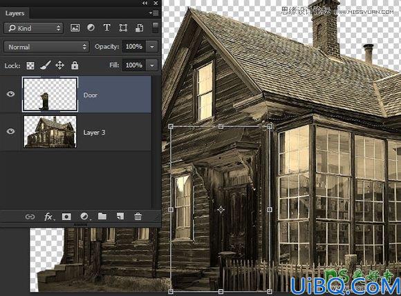 Photoshop图像合成实例教程：创意打造一幅黑暗森林里恐怖的鬼屋效果图