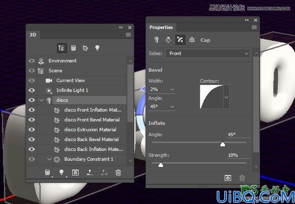 利用photoshop3D工具制作凹凸纹理镜像球效果的艺术文字