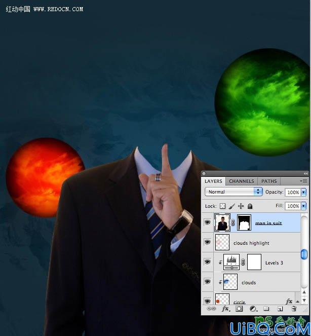 Photoshop人像照片后期合成特效：给帅哥魔术师做出迷幻的烟雾头像效果