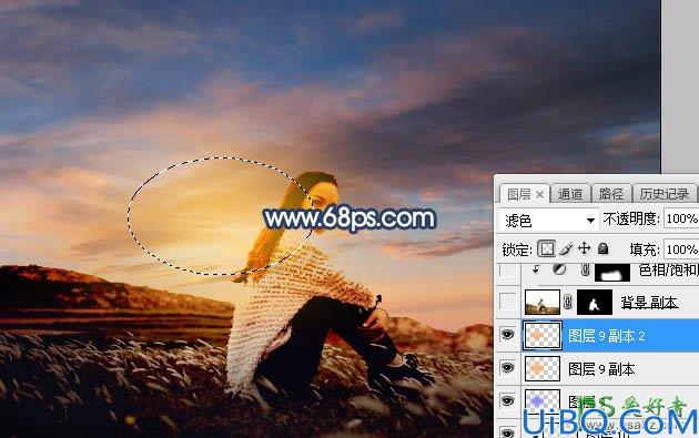 Photoshop给山坡上拍摄的可爱女孩儿外景照片调出唯美的阳光色彩