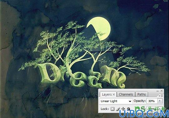 利用Photoshop和AI软件把个性文字与树木完美结合打造出奇幻的效果