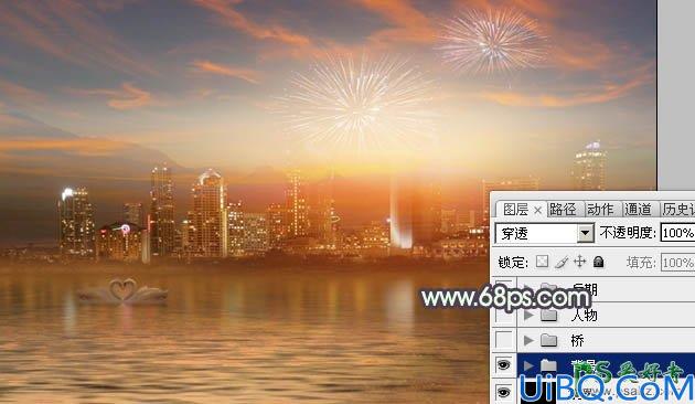 Photoshop婚片合成教程：打造浪漫华丽的夜景婚纱艺术照效果图