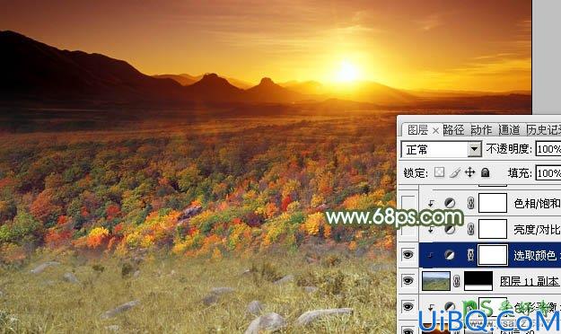 Photoshop婚片合成教程：通过素材合成打造唯美的秋季风景爱情婚片