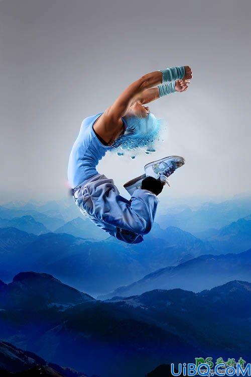 Photoshop美女图片合成教程：合成一幅梦幻蓝色天使效果图，梦幻天使