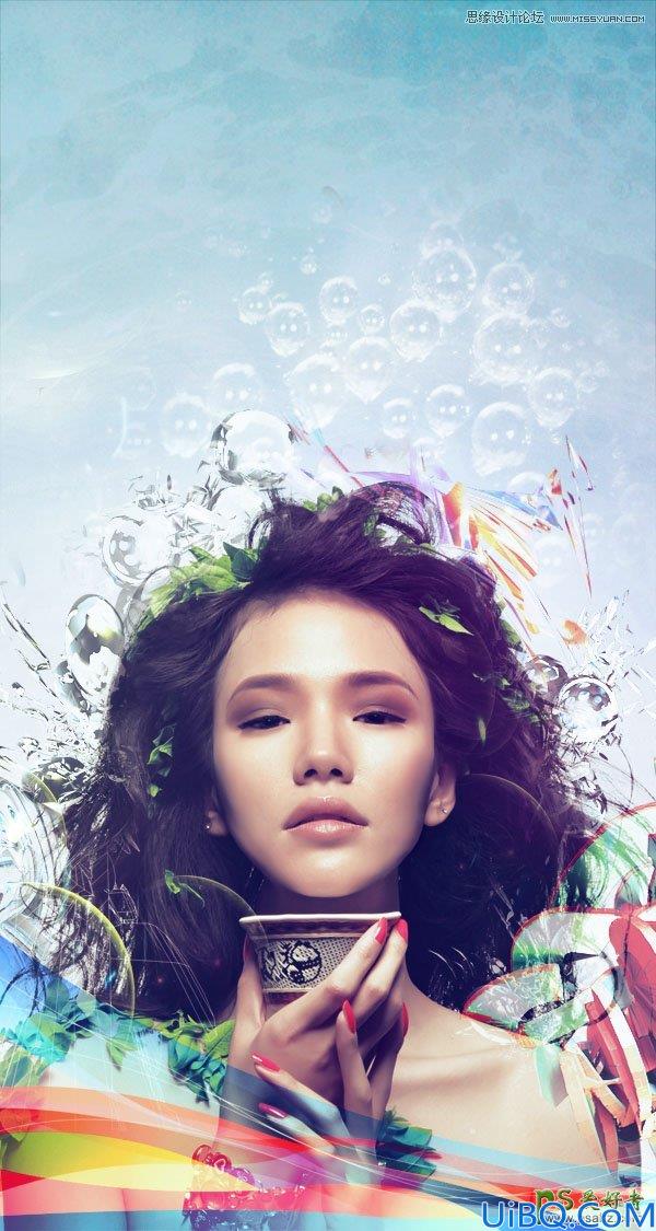 Photoshop创意合成时尚的非主流插画美女形象_潮流插画美女