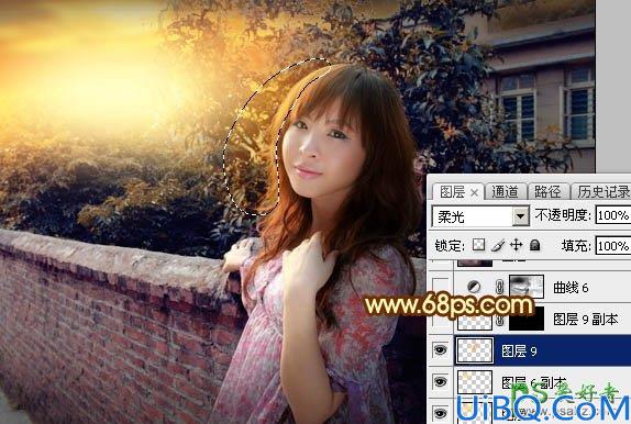 Photoshop给天空泛白的女生外景写真照调出温暖的落日黄昏色彩