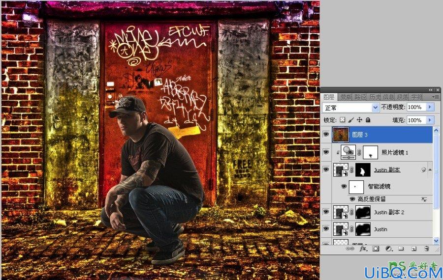 Photoshop人像合成基础教程：让人物的脚部有真实的接触感，合成