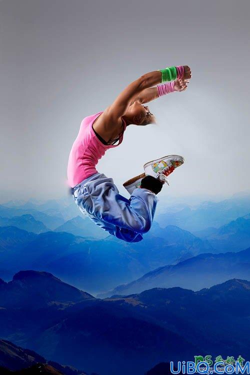 Photoshop美女图片合成教程：合成一幅梦幻蓝色天使效果图，梦幻天使