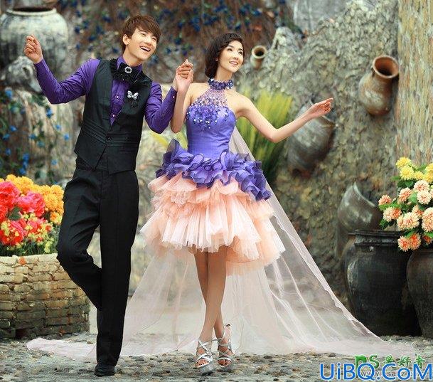 Photoshop婚片合成教程：通过素材合成打造唯美的秋季风景爱情婚片