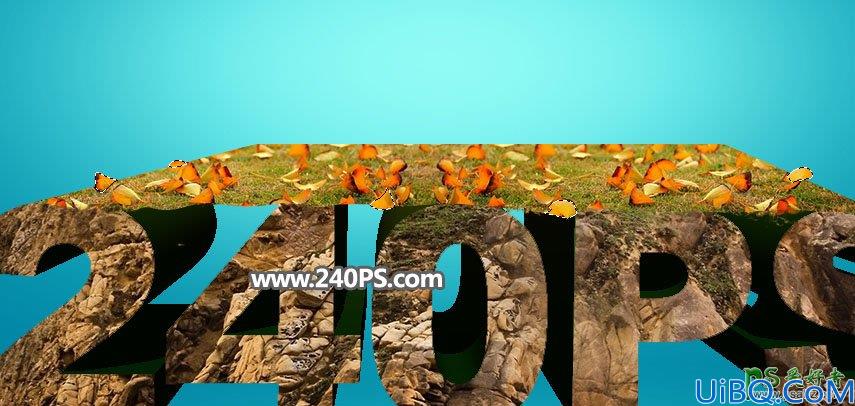 Photoshop立体字设计教程：打造秋季主题风格的岩石立体，3D立体艺术字。