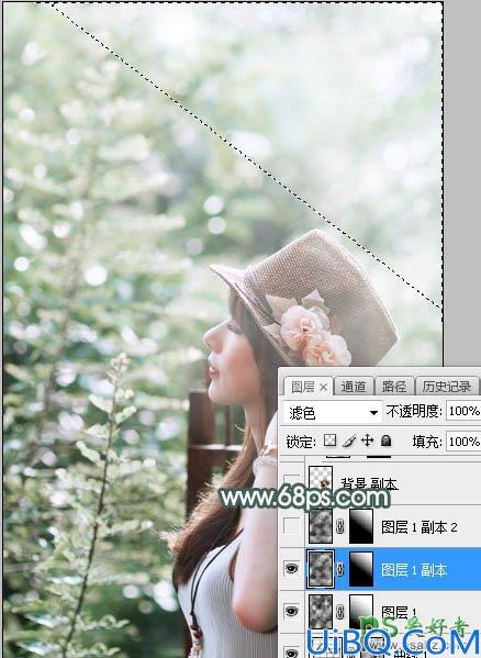Photoshop给loli控漂亮的小美女夏日写真照调出梦幻的中性青色调