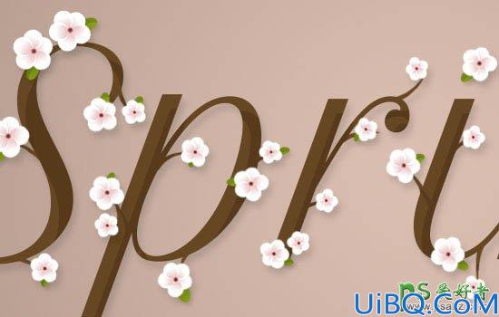 Photoshop文字特效教程：学习制作清新可爱的黄朵艺术字，春天花