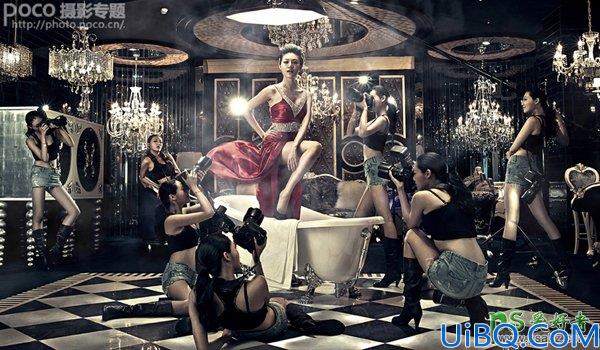 Photoshop合成可爱非主流女生图片：合成多个美女组成炫目的广告大片