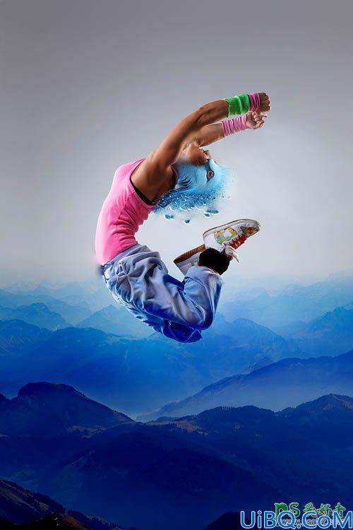 Photoshop美女图片合成教程：合成一幅梦幻蓝色天使效果图，梦幻天使