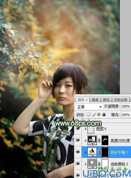 Photoshop给甜美青春的香肩美女图片调出夏日唯美的黄昏色