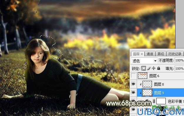 Photoshop给风流性感美少妇外拍个人写真照调出暗黄夕阳色