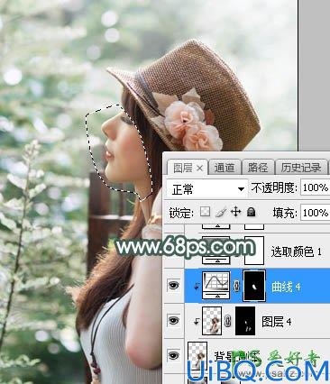 Photoshop给loli控漂亮的小美女夏日写真照调出梦幻的中性青色调
