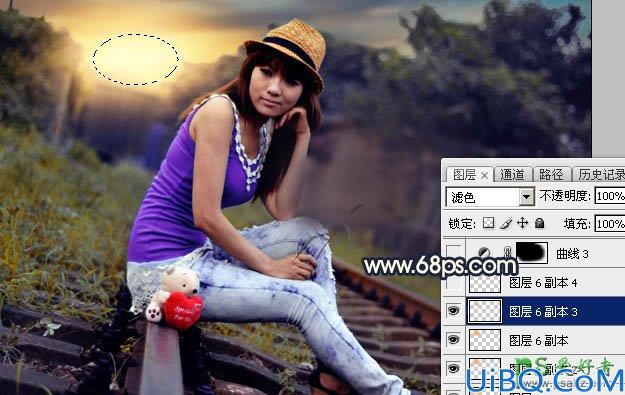 Photoshop调色教程：给外景自拍的美女成人写真图片调出温暖的黄昏色