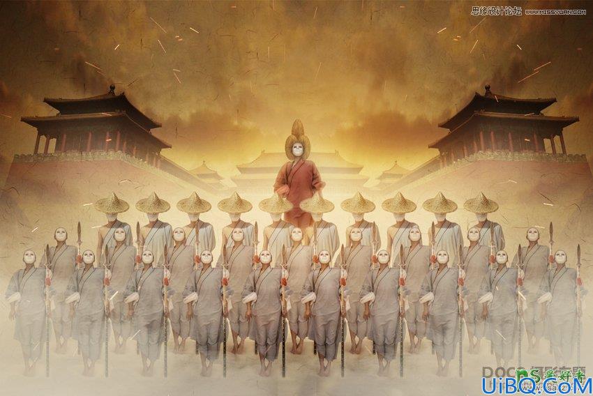 Photoshop人像后期合成教程：打造颓废恐怖效果的人物列队场景实例