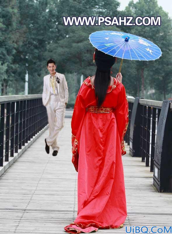photoshop合成穿越千年的爱恋情侣婚片，献给相爱的男女