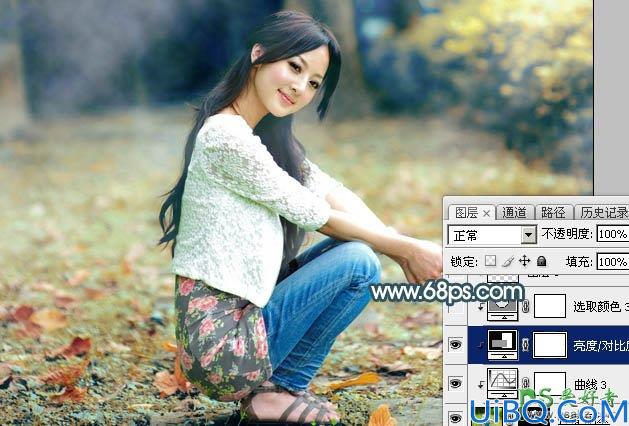 Photoshop女生照片调色教程：给外景自拍的甜美女孩生活照调出淡淡的青红