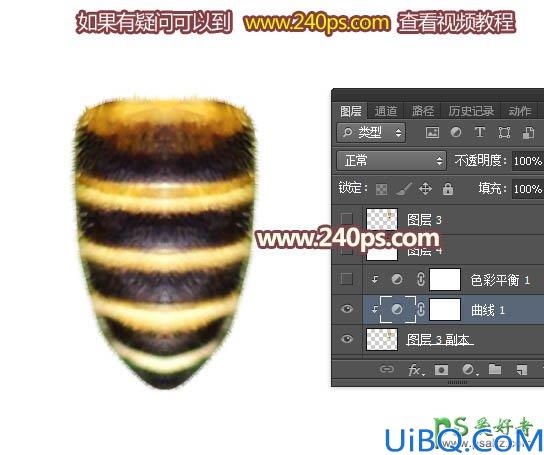 Photoshop可爱字体制作教程：打造漂亮的蜜蜂纹路立体字，胖胖的蜜蜂文字