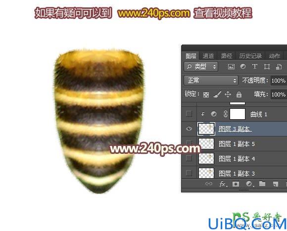 Photoshop可爱字体制作教程：打造漂亮的蜜蜂纹路立体字，胖胖的蜜蜂文字
