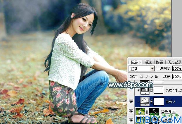 Photoshop女生照片调色教程：给外景自拍的甜美女孩生活照调出淡淡的青红