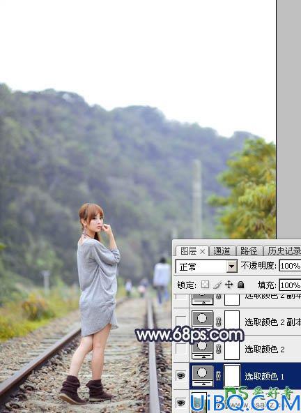 Photoshop给泛白的果子美眉外景写真照调出唯美的橙黄色效果