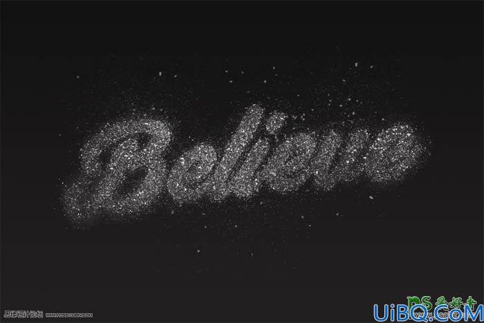 利用photoshop笔刷素材设计梦幻星空粒子字体-星云字效