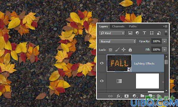 Photoshop个性贴图文字制作教程：设计一例非常有趣的秋季树叶拼贴字体