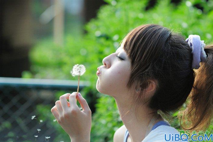 Photoshop女生照片凋色教程：给唯美意境女生图片调出清新浪漫的蓝紫色
