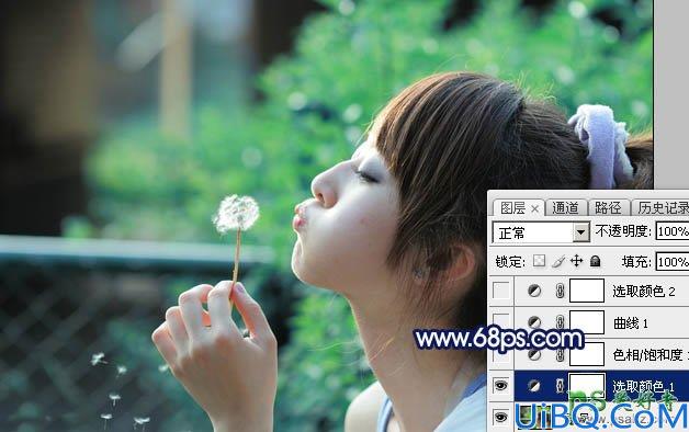 Photoshop唯美女生照片调色教程：学习快速调制唯美梦幻蓝色美女生活照