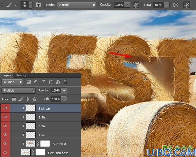 Photoshop立体字教程：设计一例个性十足的草堆立体字-草堆字体效果