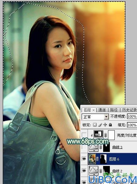 Photoshop调色教程：给街道上自拍的唯美女生生活照调出夕阳暖色逆光效果