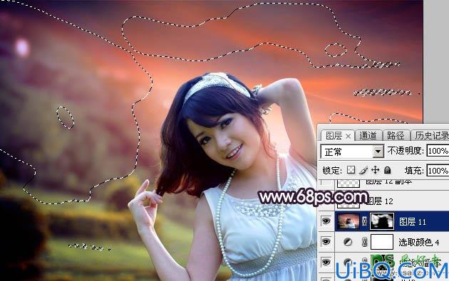Photoshop给泛白效果的甜美女生性感照片调出唯美的晨曦色
