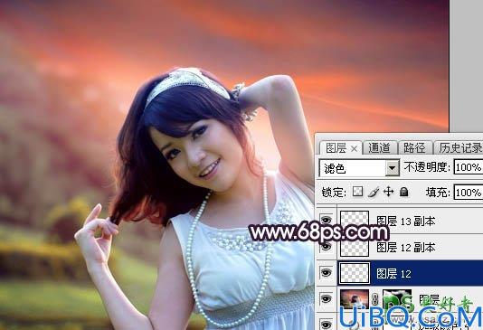 Photoshop给泛白效果的甜美女生性感照片调出唯美的晨曦色