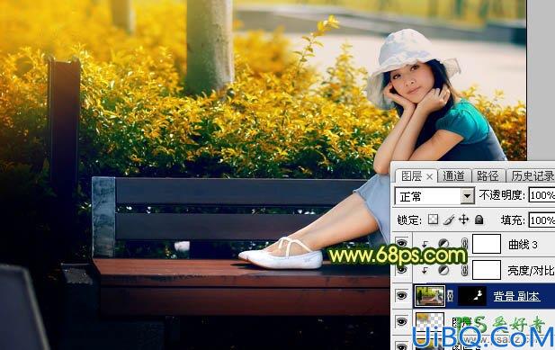 Photoshop美女照片后期调色美化教程：给外景清新少女图片调出唯美的秋景
