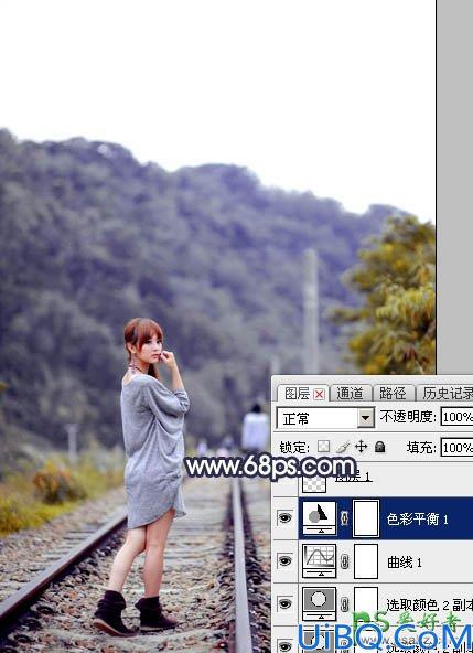 Photoshop给泛白的果子美眉外景写真照调出唯美的橙黄色效果