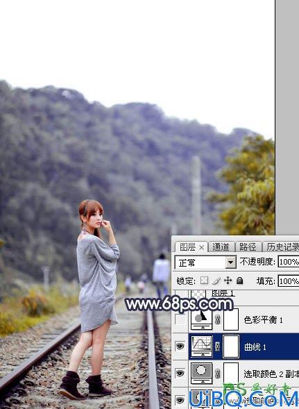 Photoshop给泛白的果子美眉外景写真照调出唯美的橙黄色效果
